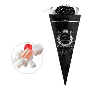 Siyah Güllü Mevlüt Şekeri - Gümüş Varaklı Siyah Külah